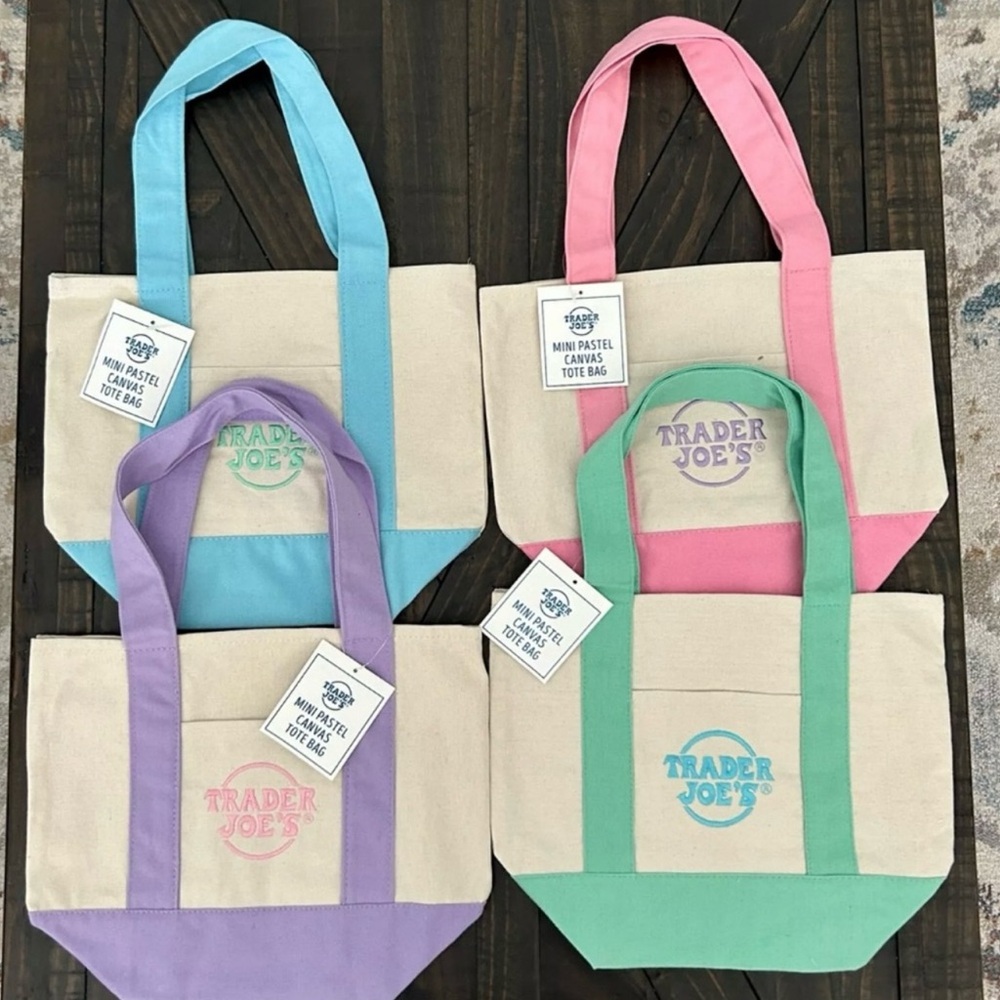 Limited Edition Trader Joe’s Mini Pastel Tote Bag